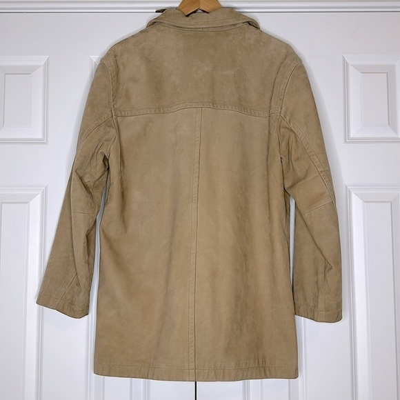 LL Bean Chore Jacket, Cow Nubuck Leather, Green Tag Coat Tan SzL - Picture 8 of 10